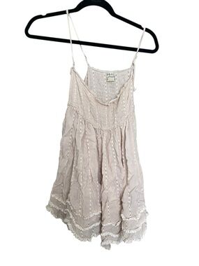 Free People Blush Crochet Trim Spaghetti Strap Dress